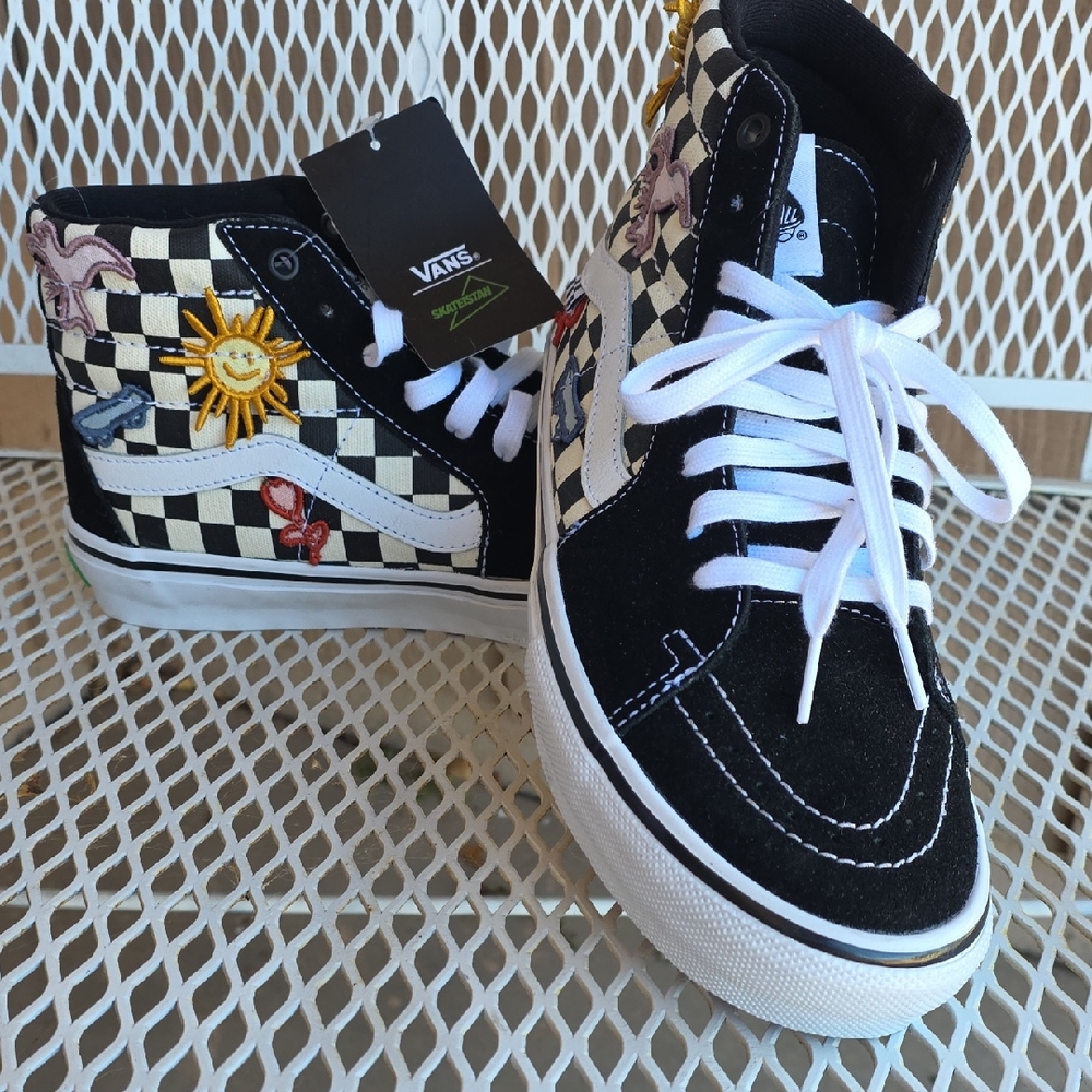 NEW W TAGS Vans High-Top Sneakers - Black, White, Multicolor